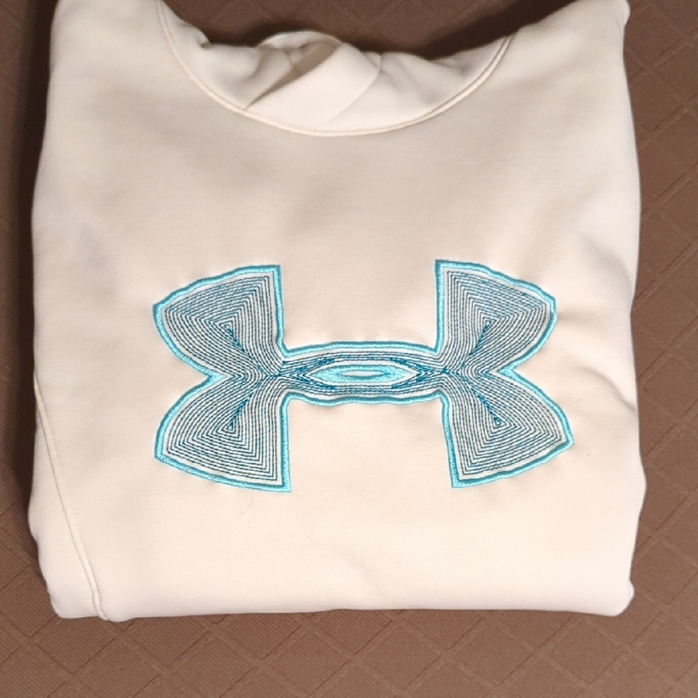 Under Armour Cream Hoodie with Blue Logo - Picture 7 of 7